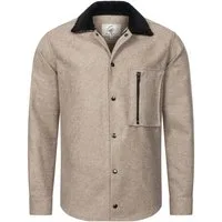 Rock Creek Flanellhemd Herren Hemd mit Teddyfell-Kragen