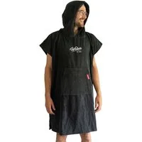 Weber GmbH Badeponcho Grau für Sauna,Spa & im Urlaub Surfponcho Bademantel Umziehhilfe, Midilänge, Baumwolle, Kängurutasche, Kapuze, ohne, 100% Baumwolle, mit Logo