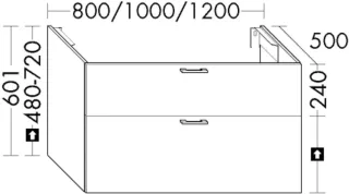Burgbad WTU.-Schr. Sys30 PG4 Sana 601x1200x500 Dunkelgrau Hochglanz, WYJD120F3365 WYJD120F3365