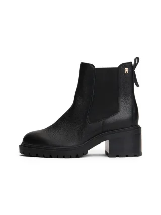 Tommy Hilfiger - Rutschhemmender Chelsea-Boot aus Leder schwarz - Gr. - 40