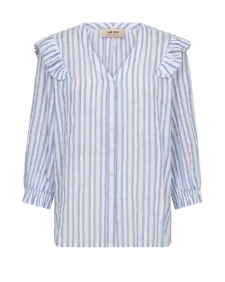 MOS MOSH - MMDebby Stripe Shirt brunnera blue - Gr. - XS