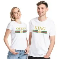 Couples Shop Print-Shirt King & Queen T-Shirt für Paare mit modischem Frontprint