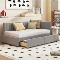 Odikalo Polsterbett Schlafsofa 90*200 Multifunktionsbett mit/ohne 2 Stauraumschubladen