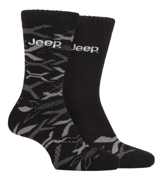 Mens Bamboo Arbeit Boot Socken | Jeep | weich und atmungsaktiv dicken Heavy Duty gepolstert Socken, stricken gerippt Stil Walking Socken - schwarz / Holzkohle