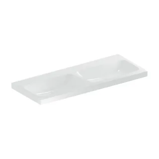Geberit iCon light Doppelwaschtisch 501838007 120x48cm, ohne Hahnloch, ohne Überlauf, weiß