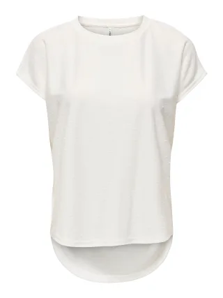 ONLY - ONLMOLLY S/S O-NECK DOBBY TOP JRS Cloud Dancer - Gr. - XS