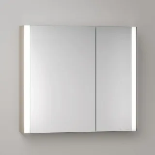 KEUCO Royal Atlas LED Spiegelschrank 80 x 71 x 12,7 cm mit 2 Türen, asymmetrisch, Aufputz 211201450024
