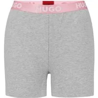 HUGO Shorts Sporty Logo Shorts mit sichtbarem Bund mit Marken-Logos