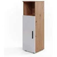 Vicco Midischrank Irma, Eiche/Weiß Hochglanz, 30 x 95 cm (1-St)