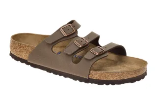 Birkenstock 53881 Florida BS Damen Pantoletten mocca Braun - bequemes Kork-La...