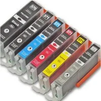 Kompatibel Canon PGI-570 XL, CLI-571 XL Multipack 6-Farben (Schwarz Tintenpatrone (Set, 9055)