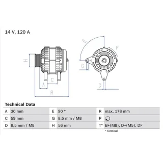 Bosch Lichtmaschine 120A Audi A4 VW Passat 1,9