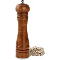 BlingBin Salz-/Pfeffermühle 8-Zoll-Salz- und Pfeffermühle aus Eichenholz mit Keramikmahlwerk manuell, (1 Stück), verstellbarem Keramikmahlwerk für Camping, Picknicks, Grillabende
