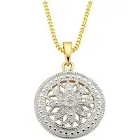 Diamonds by Ellen K. Kette mit Anhänger Silber 925 vergoldet mit 5x Diamant zus. 0,05ct.