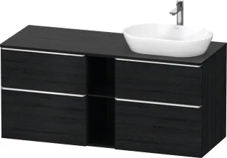 Duravit D-Neo Konsolenwaschtischunterbau wandhängend Eiche Schwarz Matt 1400x550x664 mm - DE4970R101 DE4970R10160000