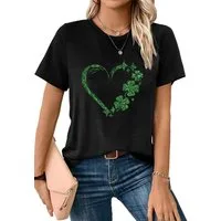 PYLIKE Rundhalsshirt Damen bequemes Basic Rundhalsshirt mit Kurzarm t shirt Bequem für Freizeit und Büro,Strandurlaub