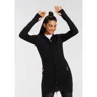 KangaROOS Kapuzenstrickjacke figurbetonte Passform, po-bedeckende Länge, mit 2-Wege-Reißverschluss