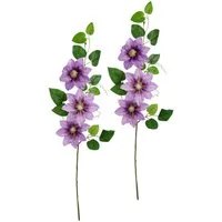 Kunstblume Clematisranke Waldrebe, I.GE.A., Höhe 80 cm, Zweig Einzelblume Stielblume, 2er Set