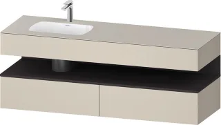 Duravit Qatego Einbauwaschtisch mit Konsolenwaschtischunterbau Taupe Supermatt 1600x500x600 mm - QA4 QA4795080830010