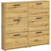 PREISBRECHER Schuhkipper See, in Eiche Artisan, Melaminbeschichtet - 116x103x17cm (BxHxT)