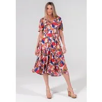 YC Fashion & Style Sommerkleid mit Rückenausschnitt und lebendigem Muster Alloverdruck