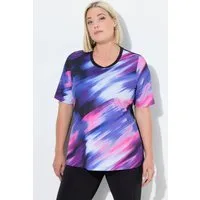 Ulla Popken T-Shirt T-Shirt Rücken-Cut-Out Rundhals Halbarm recycelt