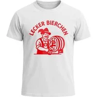 Neverless Print-Shirt Herren T-Shirt Lecker Bierchen Graphic Retro Style Volksfest Bayern mit Print