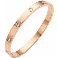 salazar.plus Armreif Luxus Damen Armband Edelstahl vergoldet silberfarben rose elegant, vergoldeter Edelstahl‑Armreif mit Zirkonia elegant hochwertig