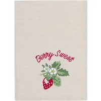 Greengate Geschirrtuch Berry Geschirrtuch mit Stickerei sand 70x50cm