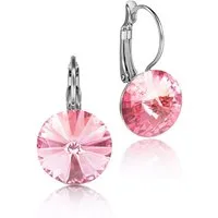 LUISIA® Paar Ohrhänger Silberne Ohrringe "Rivoli" mit 12 mm Kristallen von Swarovski® (2-tlg., inkl. Schmuckbox), Große Farbauswahl