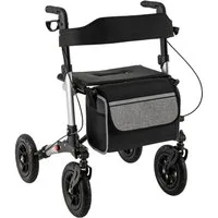 COSTWAY Rollator, Gehhilfe mit Luftbereifung, Aluminium, bis 140 kg
