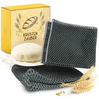 Krustenzauber Backmatte Zubehör - Brotschlingen, Schneebesen, Backmatte, Teig Reinigungstücher, 2x Teigreinigungstuch
