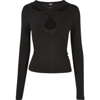 URBAN CLASSICS Langarmshirt Urban Classics Damen Ladies Crossed Cut Out Longsleeve (1-tlg)