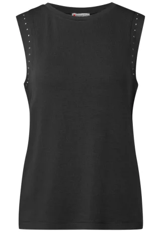 Street One - Jerseytop mit Nieten grau - Gr. - 42