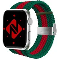 Nalia Smartwatch-Armband Apple Watch 49mm/46/45/44/42(Serie 1-3), Flecht-Stoff Uhr Ersatzband / Metall-Schließe / Stufenlos verstellbar
