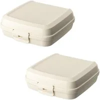 Engelland Lunchbox Brotdose mit Klickverschluss, Kunststoff (BPA-frei), (Vorteils-Set, 2-tlg., Ideal für Schule, Kindergarten und Arbeit), BPA frei, robuster Kunststoff, spülmaschinengeeignet