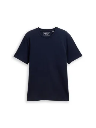 Denim Tom Tailor - T-Shirt mit Waffelstruktur sky captain blue - Gr. - XL