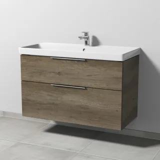 Sanipa 3way Waschtischunterbau zu Villeroy & Boch Avento Waschtisch mit 2 Auszügen, Eiche-Nebraska UM62437