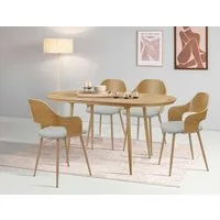 OTTO home Essgruppe Belleville Tischgruppe Stühle Ausziehtisch, (Set, 5-tlg), Tisch mit Einlegeplatte