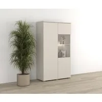OTTO home Vitrine Modo, Breite 80 cm, moderner griffloser Vitrineschrank Vitrine mit viel Stauraum, Einlegeböden verstellbar, Glastür