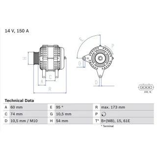Bosch Lichtmaschine 150A BMW 5er X5 Land Rover Range 3,0