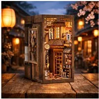 MagicHolz Buchstütze Traditional Japanese Alley Book Nook