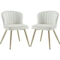 WAHSON OFFICE CHAIRS Esszimmerstuhl 2er Set, Gebogene Linie Rückenlehne, Küchenstuhl mit goldenem Fuß (2 St)