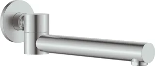 Neuesbad Serie 310 Rund FOLDING Wand Auslauf, Edelstahl Gebürstet, 245mm (SWIVEL Auslauf) NB1DENACF87K1