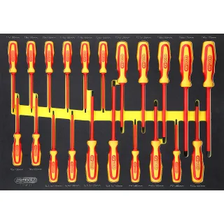 KS Tools ERGOTORQUE VDE Schraubendreher-Satz in Schaumstoffeinlage, 21-tlg - 117.6121
