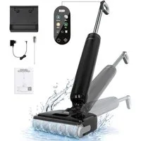 lubluelu Nass-Trocken-Akkusauger T9 Selbstreinigung 180° Lay-Flat Nasssauger Saugwischer 21.000 Pa, 200 W, beutellos, Doppelseitige Kantenreinigung,Doppelte Wassertanks