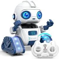POPOLIC RC-Roboter Roboter Kinder Spielzeug, wiederaufladbar und projizierbar (RC-Spielzeug mit Gestensensor, 1-tlg., RC-Roboter mit LED-Augen und Musik), für ab 3 4 5 6 7 8 9 10 Jahre Jungen und Mädchen Geschenk-Weiß