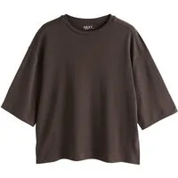 Next T-Shirt Kastiges Kurzarm-T-Shirt mit Rundhalsausschnitt (1-tlg)
