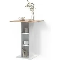 Livinity® Bartisch Regusa, Weiß/Sonoma/Sonoma, 75 x 75 cm (2-St)