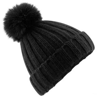 Beechfield - "Verbier" Mütze Bommel für Herren/Damen Unisex (Schwarz)